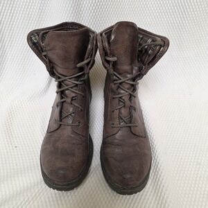 B.O.C. Women's Saturn Fold Over Combat Boots Size 8 Brown Faux Leather Plaid